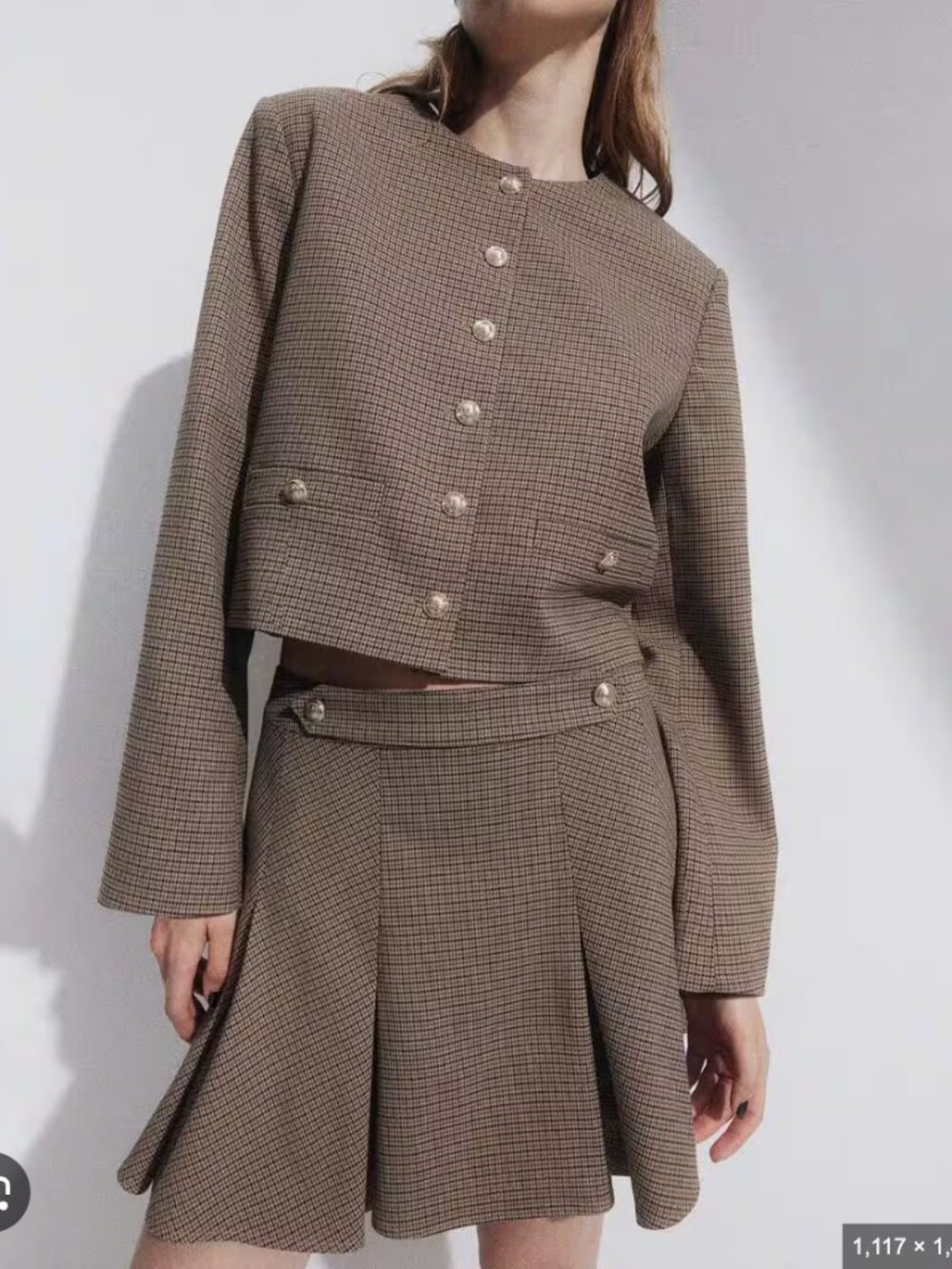 ✨ NWT H&M Check Blazer & Skirt Co-Ord Set – Size XS